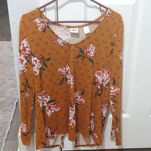 Daytrip mustard print top size L